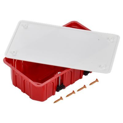 Коробка распаячная КМ41026 для полых стен безгалогенная (HF) 172х96х45мм с саморезами пластиковыми лапками с крышкой IEK