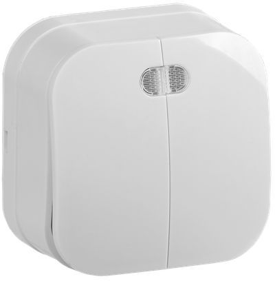 GLORY Выключатель 2-клавишный для открытой установки с индикацией 10А ВС20-2-1-ХБ белый IEK