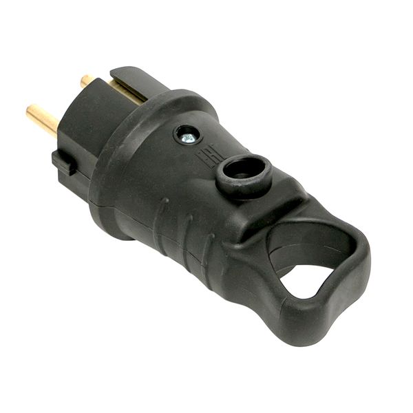 Вилка угловая каучуковая с кольцом 230В 2P+PE 16A IP44 EKF Марс