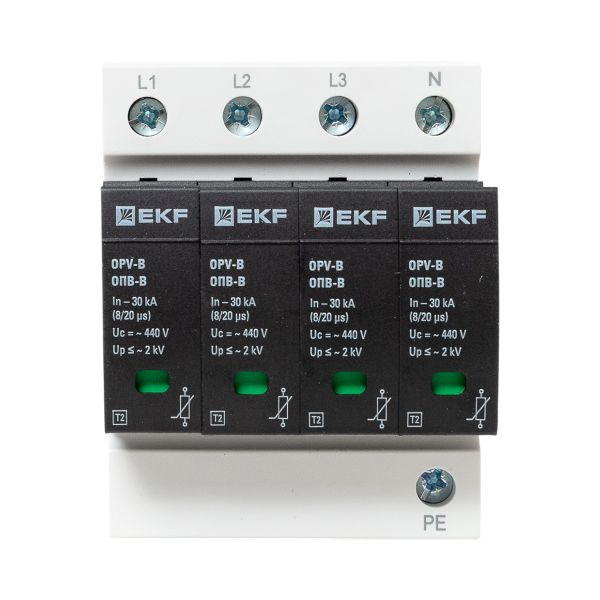 Ограничитель импульсных напряжений ОПВ-B/4P In 30кА 440В с сигн. EKF PROxima