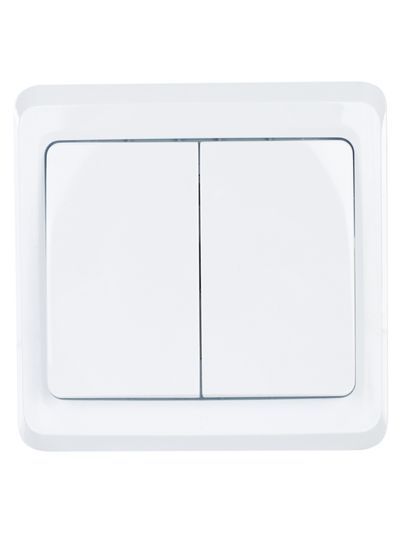VEGA Выключатель 2-клавишный 10А ВС10-2-0-ВБ белый GENERICA