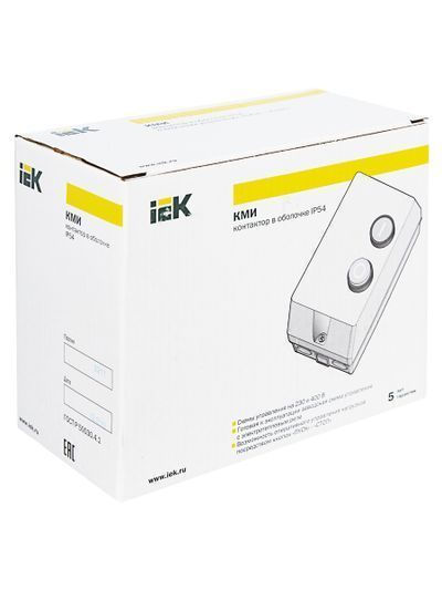 Контактор КМИ11860 18А в оболочке 380В/АС3 IP54 IEK