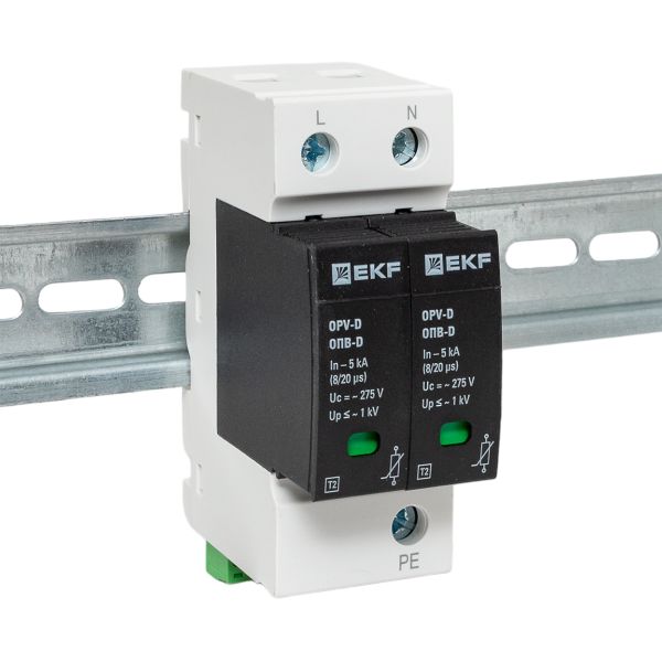 Ограничитель импульсных напряжений ОПВ-D/2P In 5кА 275В с сигн. EKF PROxima