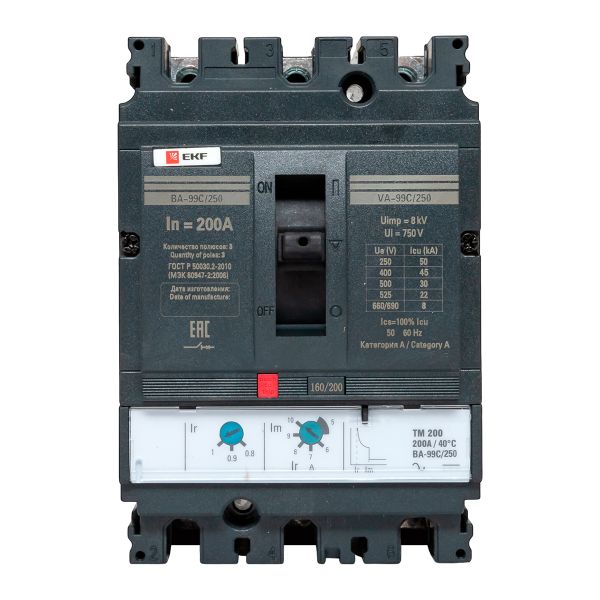 Выключатель автоматический ВА-99C 250/200А 3P 45кА EKF