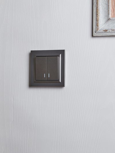 BRITE Выключатель 2-клавишный с индикацией 10А ВС10-2-1-БрС сталь IEK