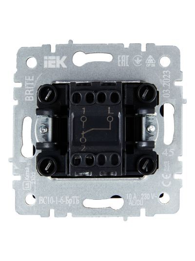 BRITE Выключатель 1-клавишный проходной 10А ВС10-1-6-БрТБ темная бронза IEK