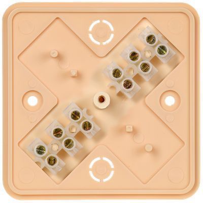 Коробка распаячная КМ41216-04 для открытой проводки безгалогенная (HF) 75х75х28мм сосна (6 клемм 6мм2) IEK