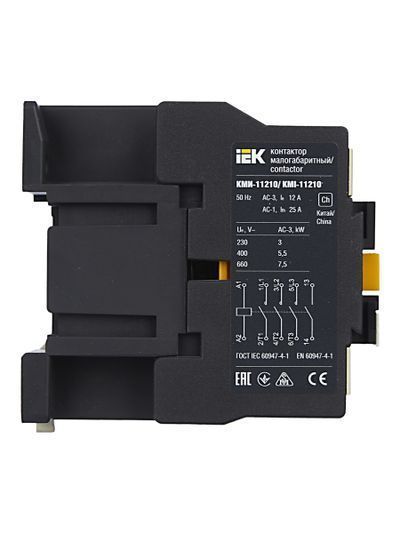 Контактор КМИ-11210 12А 230В/АС3 1NO IEK