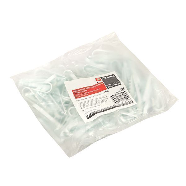 Дюбель-хомут для круглого кабеля (11-18мм) белый (100шт.) EKF PROxima