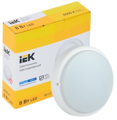 Светильник светодиодный ДПО 4005 8Вт 6500K IP54 круг белый IEK