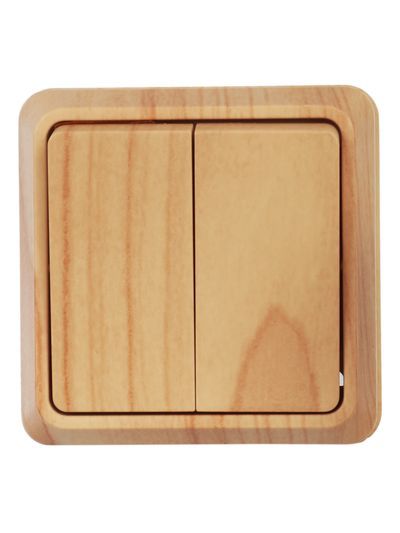 OKTAVA Выключатель 2-клавишный для открытой установки 10А ВС20-2-0-ОС сосна GENERICA