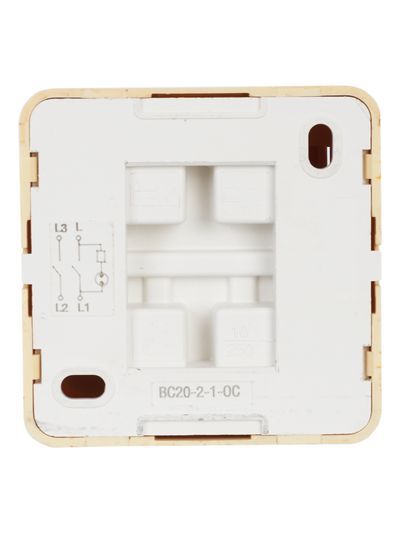 OKTAVA Выключатель 2-клавишный с индикацией для открытой установки 10А ВС20-2-1-ОС сосна GENERICA