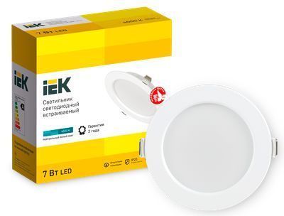 Светильник светодиодный ДВО 1611 белый круг 7Вт 4000К IP20 IEK