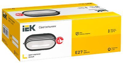 Светильник НПП1407 овал ресничка 60Вт IP54 белый IEK