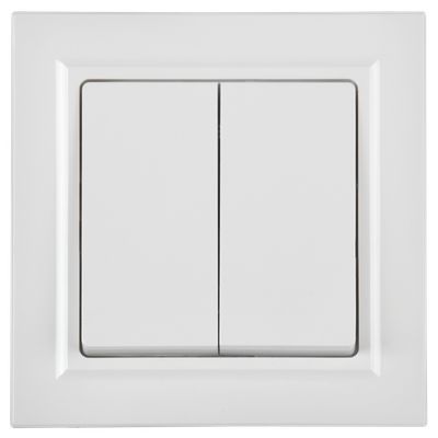 BRITE Выключатель 2-клавишный проходной 10А ВС10-2-6-БрБ белый IEK