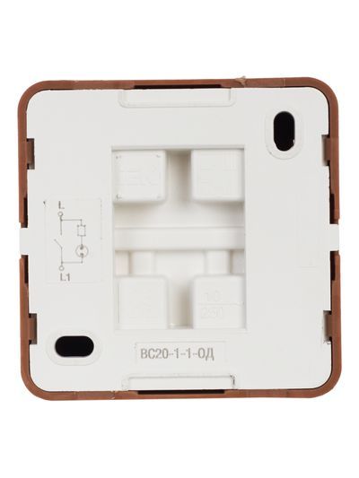 OKTAVA Выключатель 1-клавишный с индикацией для открытой установки 10А ВС20-1-1-ОД дуб GENERICA