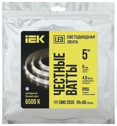 Лента светодиодная 5м LSR-2835W60-4,8-IP65-12В IEK