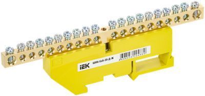 Шина PE "земля" на DIN-изол ШНИ-6х9-20-Д-Ж IEK
