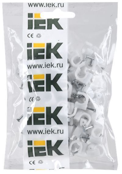 Скоба 8мм круглая пластиковая (100шт) IEK