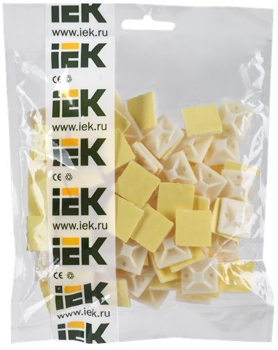 Площадка самоклеящаяся 20х20 белая под хомуты (100шт) IEK