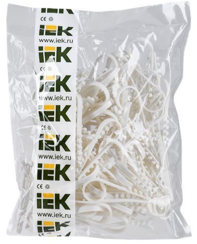 Дюбель хомут 19-25мм нейлон белый (100шт) IEK