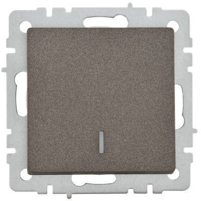 BRITE Выключатель 1-клавишный с индикацией 10А ВС10-1-1-БрТБ темная бронза IEK