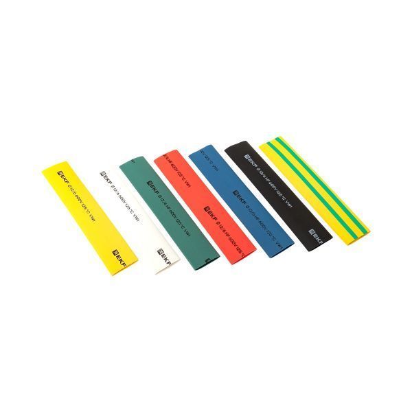 Термоусаживаемая трубка ТУТ нг 12/6 набор:7 цветов по 3шт. 100мм. EKF PROxima