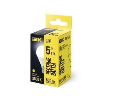 Лампа светодиодная G45 шар 5Вт 230В 3000К E14 IEK