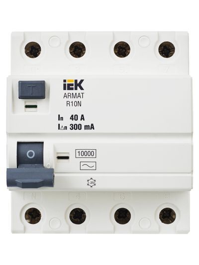 ARMAT Выключатель дифференциального тока R10N 4P 40А 300мА тип AC IEK