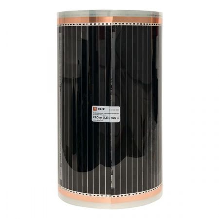 Инфракрасный пленочный теплый пол 220 Вт/м2 ширина 0,5 метра рулон 150 метров EKF