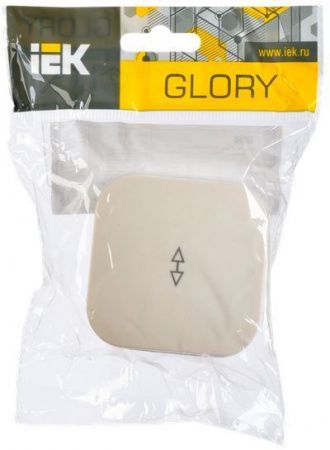 GLORY Выключатель 1-клавишный для открытой установки проходной 10А ВСп10-1-0-ХК кремовый IEK