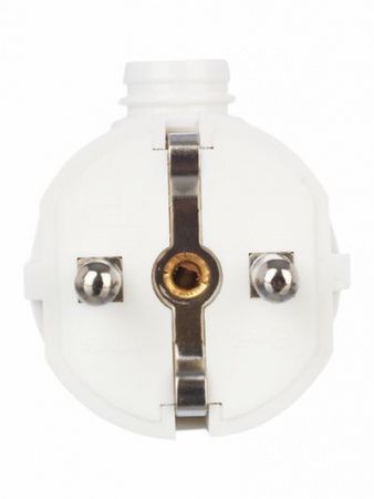 Вилка разборная угловая ВПу11-01-Ст с заземляющим контактом 16А белая IEK