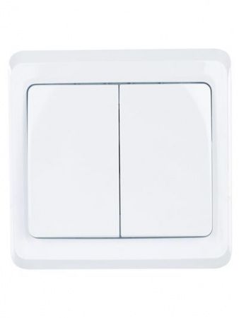 VEGA Выключатель 2-клавишный 10А ВС10-2-0-ВБ белый GENERICA