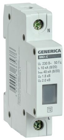 Ограничитель импульсных перенапряжений ОПС1-C 1Р 10/40кА 230В GENERICA