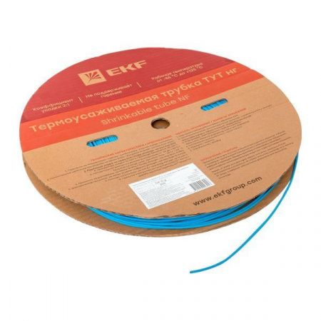 Термоусаживаемая трубка ТУТ нг 2/1 синяя рулон EKF PROxima