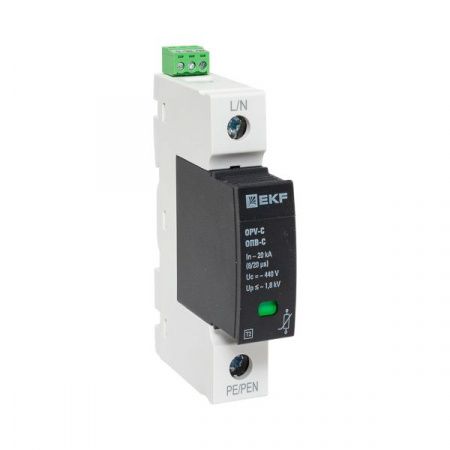 Ограничитель импульсных напряжений ОПВ-C/1P In 20кА 440В с сигн. EKF