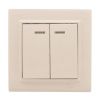 Выключатель 2-кл. СП, Минск, с индикатором 10А, бежевый EKF
