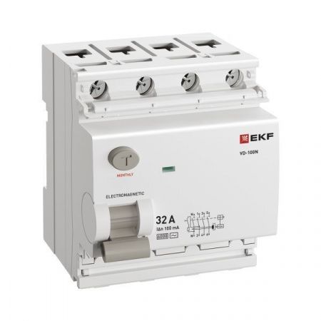 Выключатель дифференциального тока 4п 32А 100мА тип AC 6кА ВД-100N электромех. PROxima EKF E1046M321