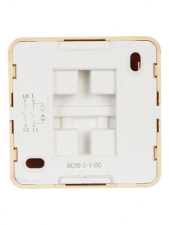 OKTAVA Выключатель 2-клавишный с индикацией для открытой установки 10А ВС20-2-1-ОС сосна GENERICA