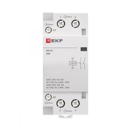 Контактор модульный КМ 32А 2NО (2 мод.) EKF PROxima