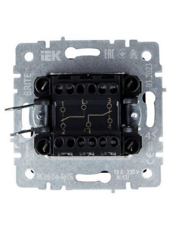 BRITE Выключатель 2-клавишный проходной 10А ВС10-2-6-БрТБ темная бронза IEK