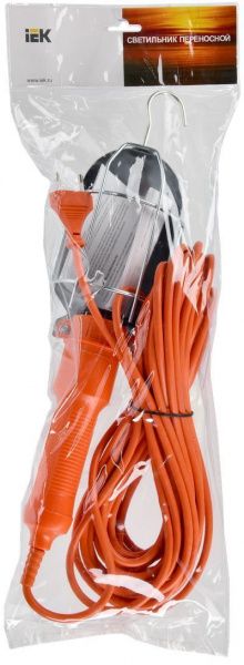 Светильник переносной УП-1Р плоская вилка (с выключателем) 2Р/10м 2х0,75 IEK