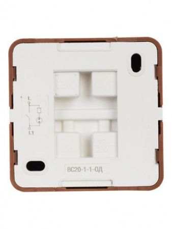 OKTAVA Выключатель 1-клавишный с индикацией для открытой установки 10А ВС20-1-1-ОД дуб GENERICA