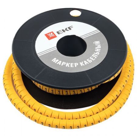 Маркер кабельный 4,0 мм2 "3" (500 шт.) (ЕС-2) EKF PROxima