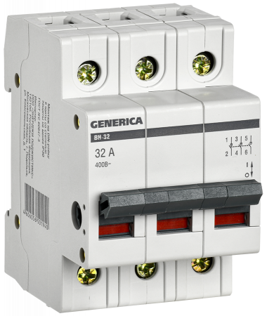 Выключатель нагрузки (мини-рубильник) ВН-32 3Р 32А GENERICA