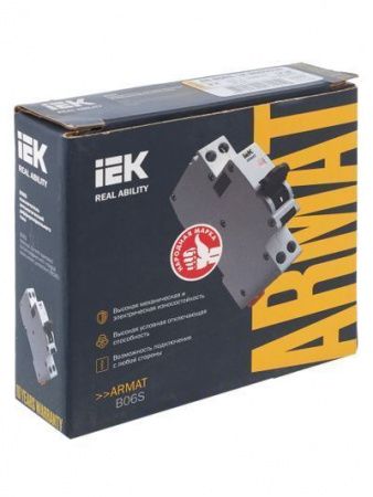 ARMAT Автоматический выключатель дифференциального тока B06S 1P+NP B6 30мА тип AC (18мм) IEK