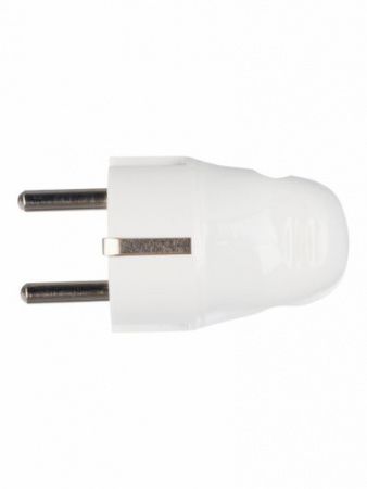 Вилка разборная угловая ВПу11-01-Ст с заземляющим контактом 16А белая IEK