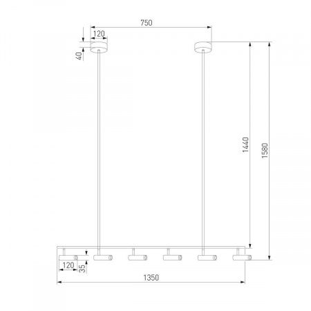 Подвесная светодиодная люстра Eurosvet Epiphania 20252/6 LED черный/латунь