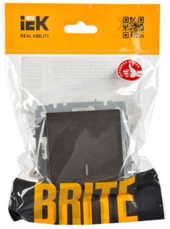 BRITE Выключатель 1-клавишный с индикацией 10А ВС10-1-1-БрТБ темная бронза IEK