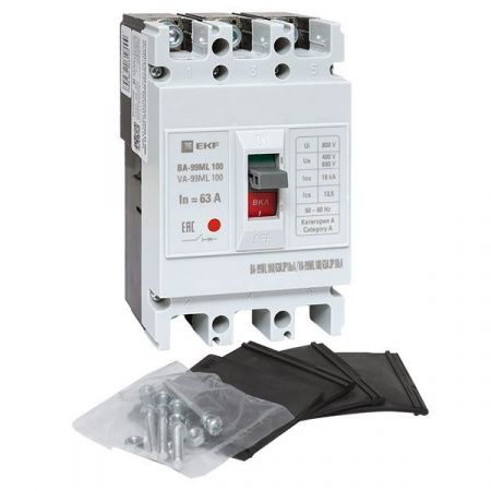 Автоматический выключатель ВА-99МL 100/ 63А 3P 18кА EKF Basic